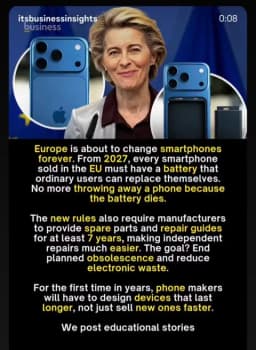 Europa inför regler om att mobiltelefoner ska gå att reparera